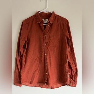 Fjallraven. Burnt Orange Ovik Cord Shirt Comfort Fit. Women’s size XS.